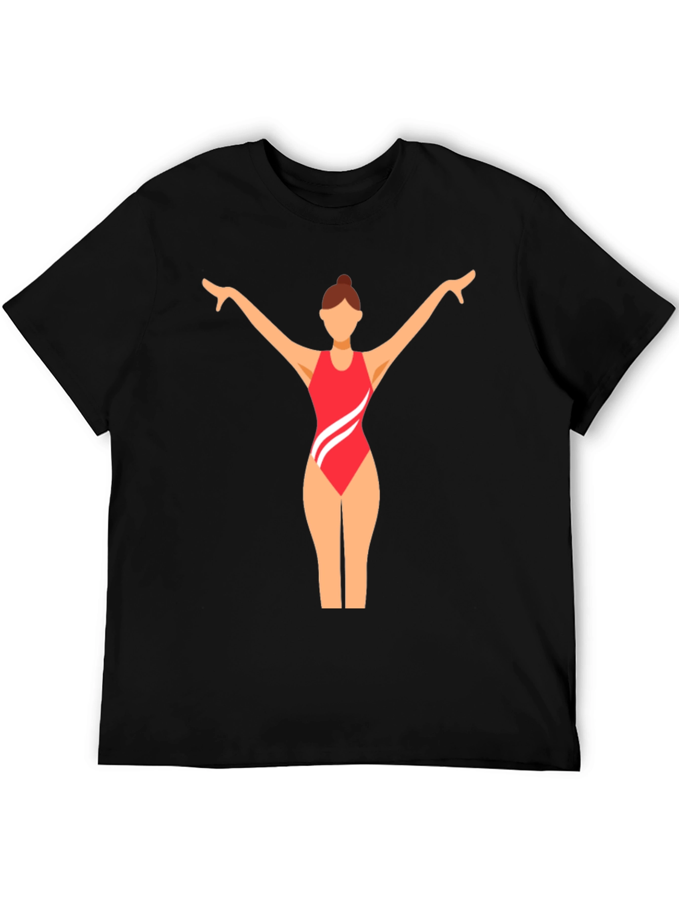 Black T-Shirt with Swimmer Graphic