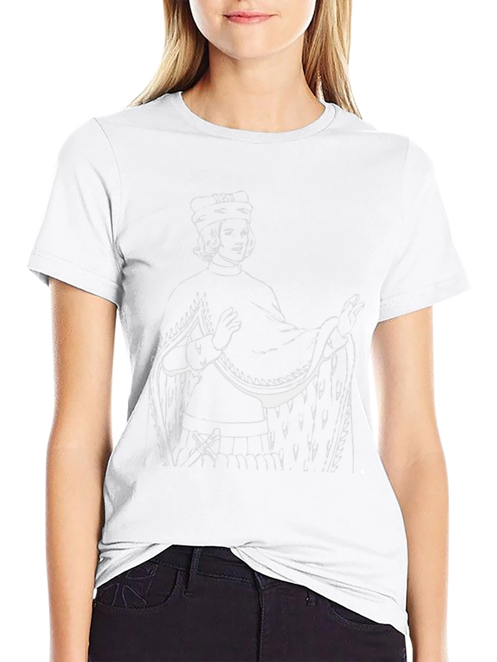 Stylized Portrait Graphic Black T-Shirt