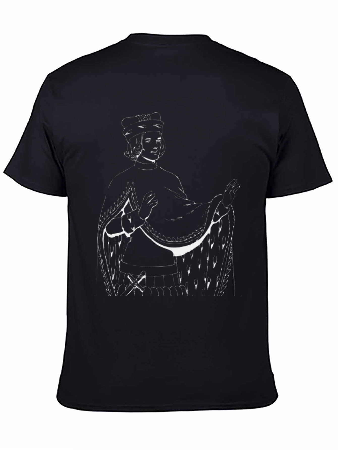 Stylized Portrait Graphic Black T-Shirt