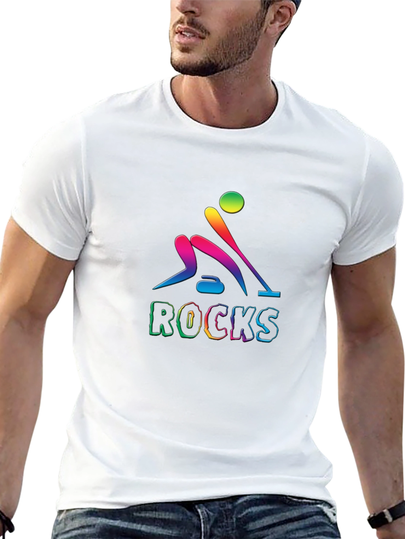 Rainbow Curling Rocks T-Shirt