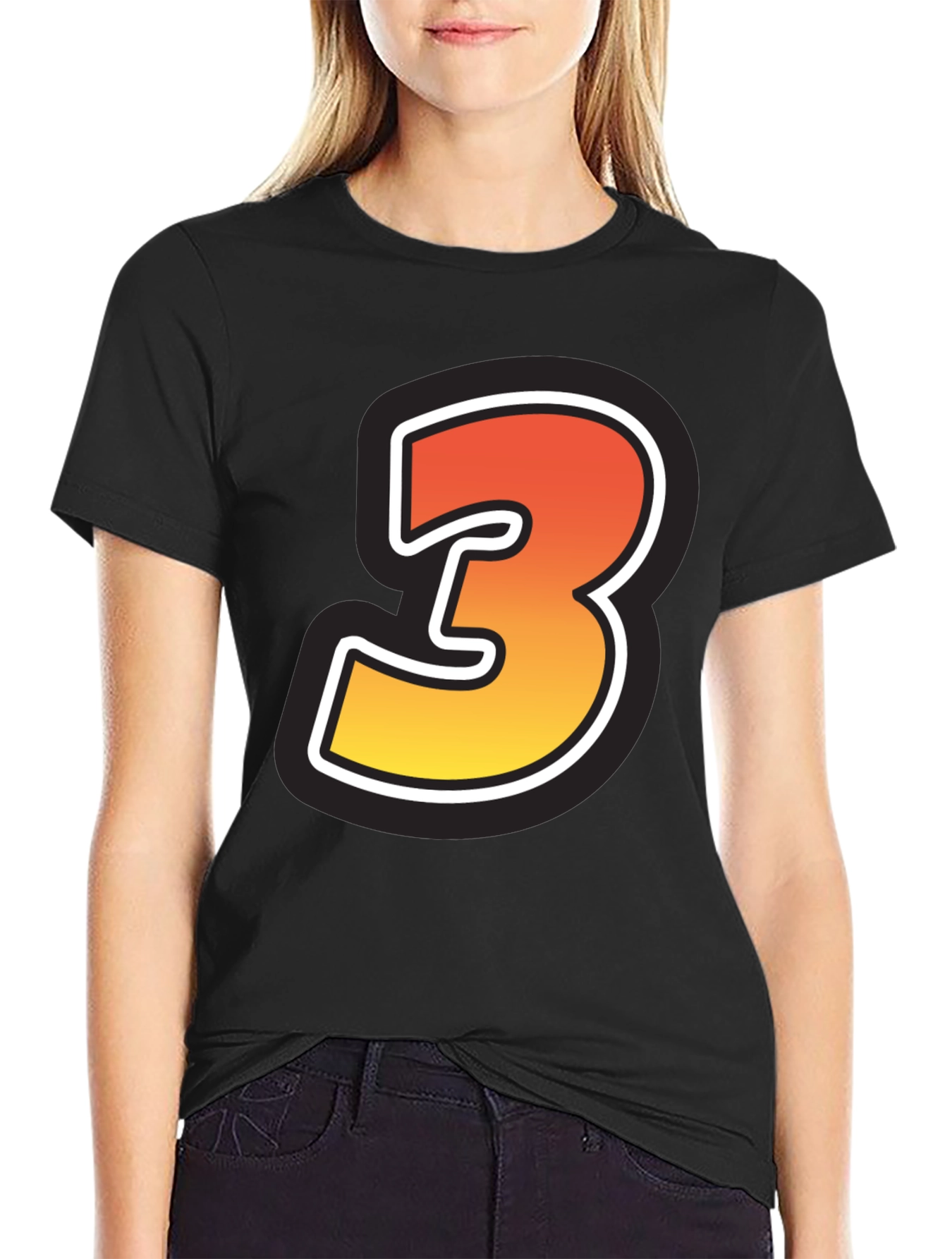 Number 3 Graphic Tee - Gradient Design