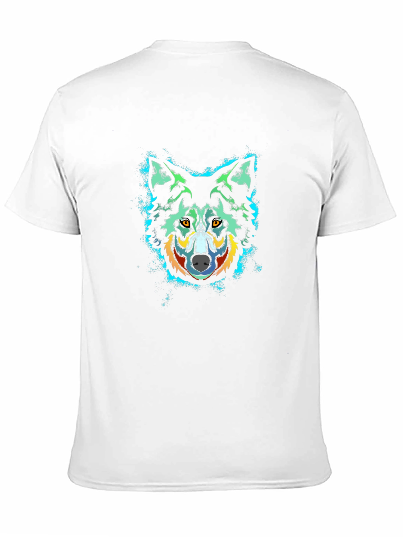 Wolf Graphic Print Crew Neck Black T-Shirt