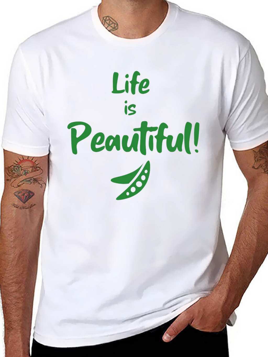 Life is Peautiful T-Shirt - Funny Vegan Tee