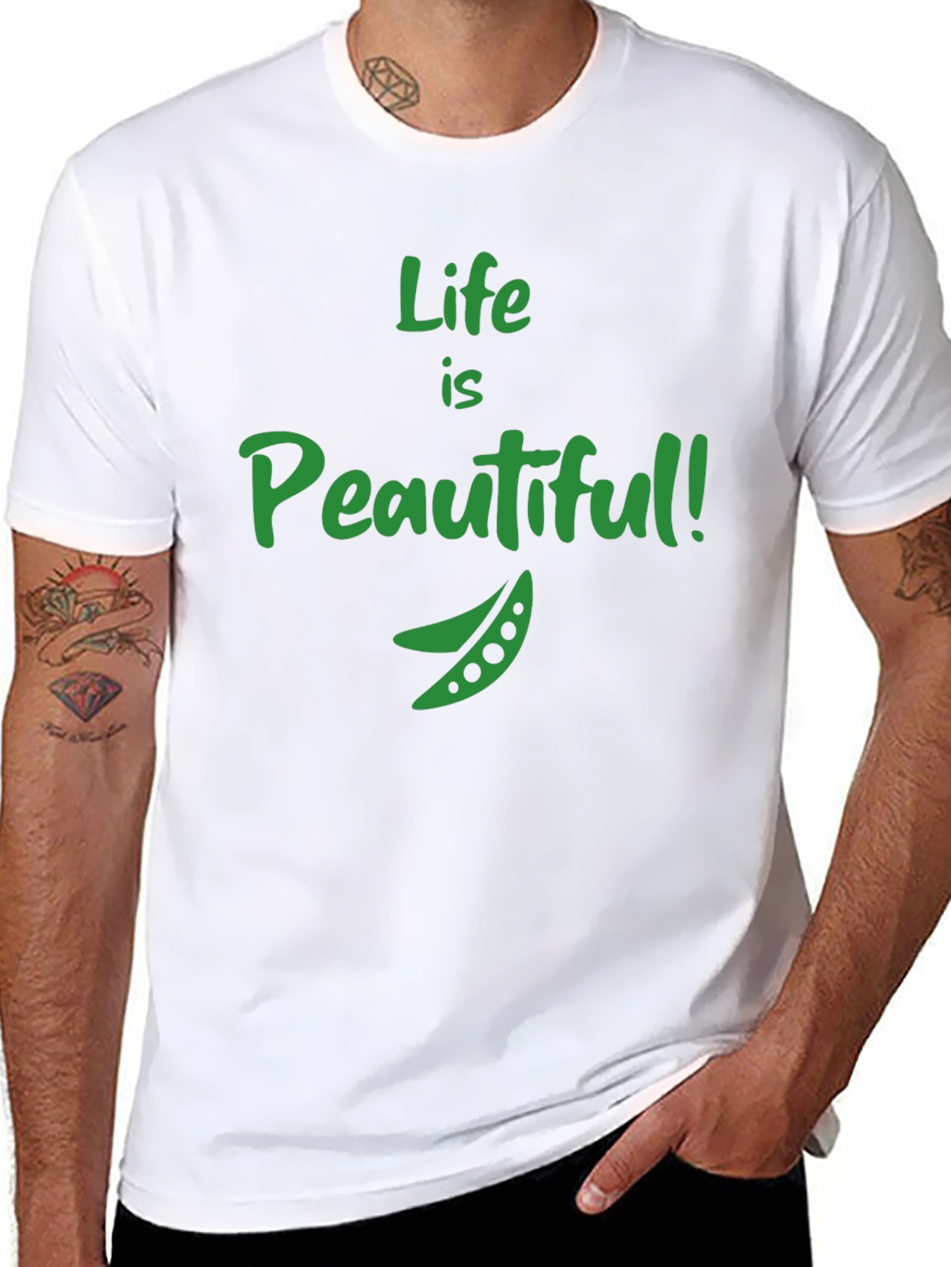 Life is Peautiful T-Shirt - Funny Vegan Tee