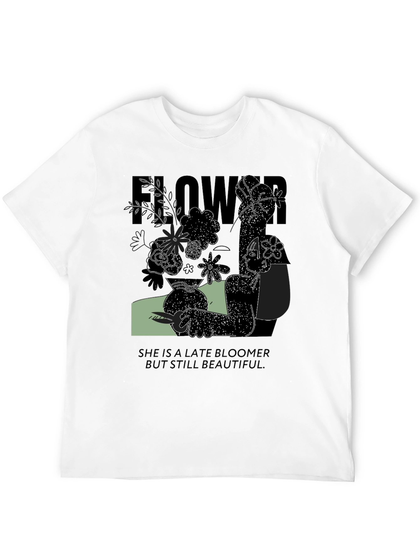 Late Bloomer Graphic Tee - Unisex Black Cotton Shirt
