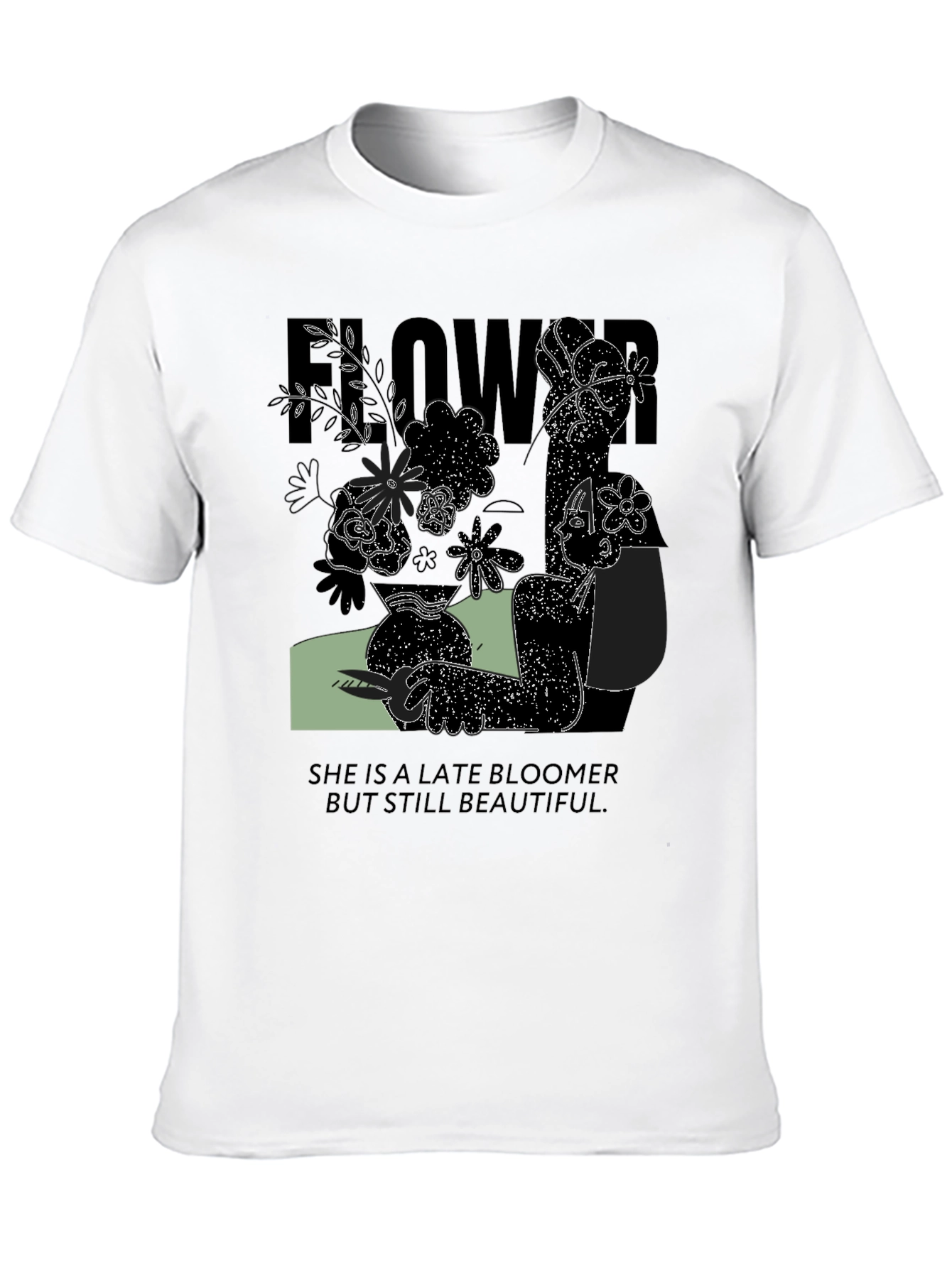 Late Bloomer Graphic Tee - Unisex Black Cotton Shirt