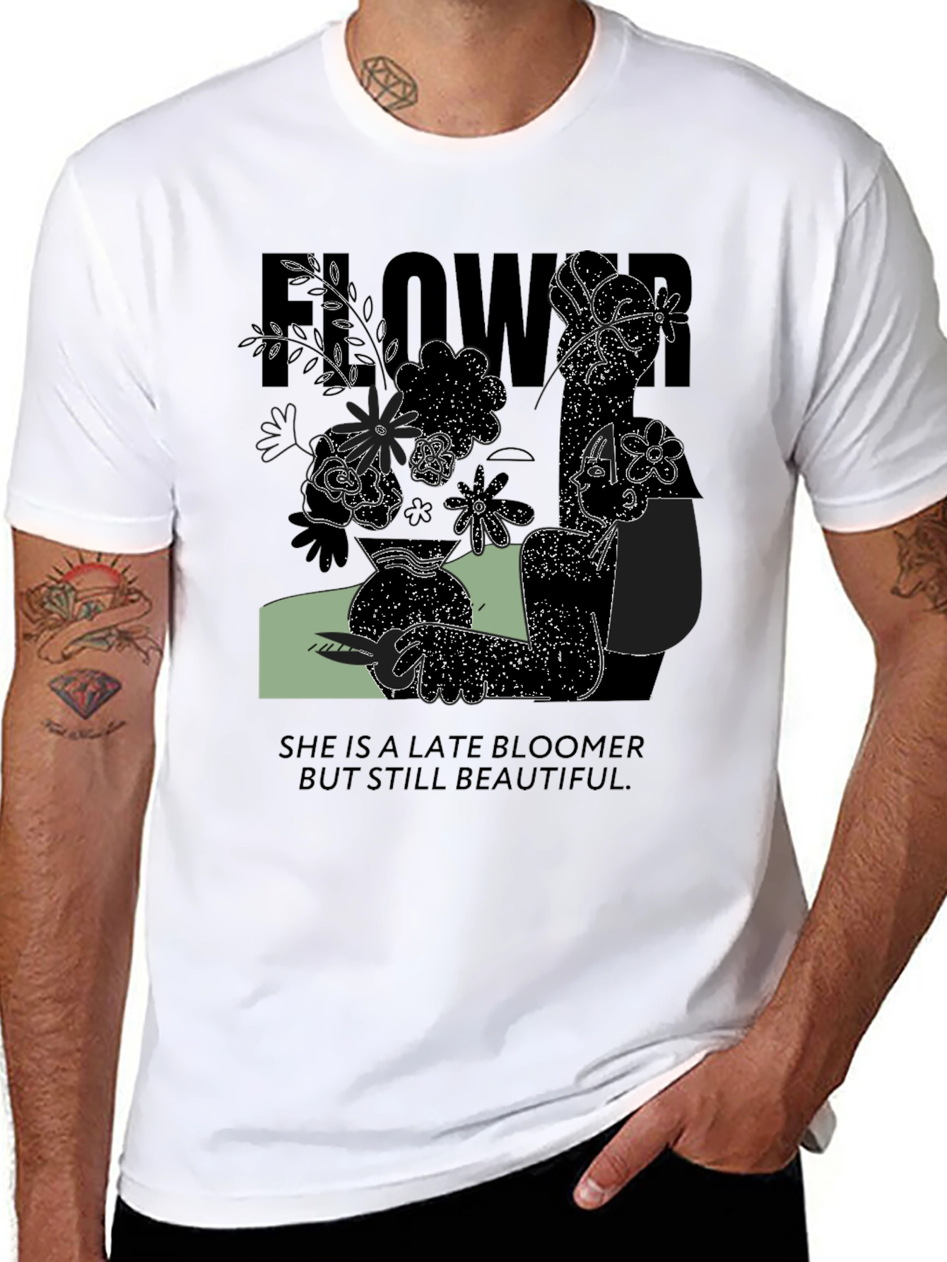Late Bloomer Graphic Tee - Unisex Black Cotton Shirt