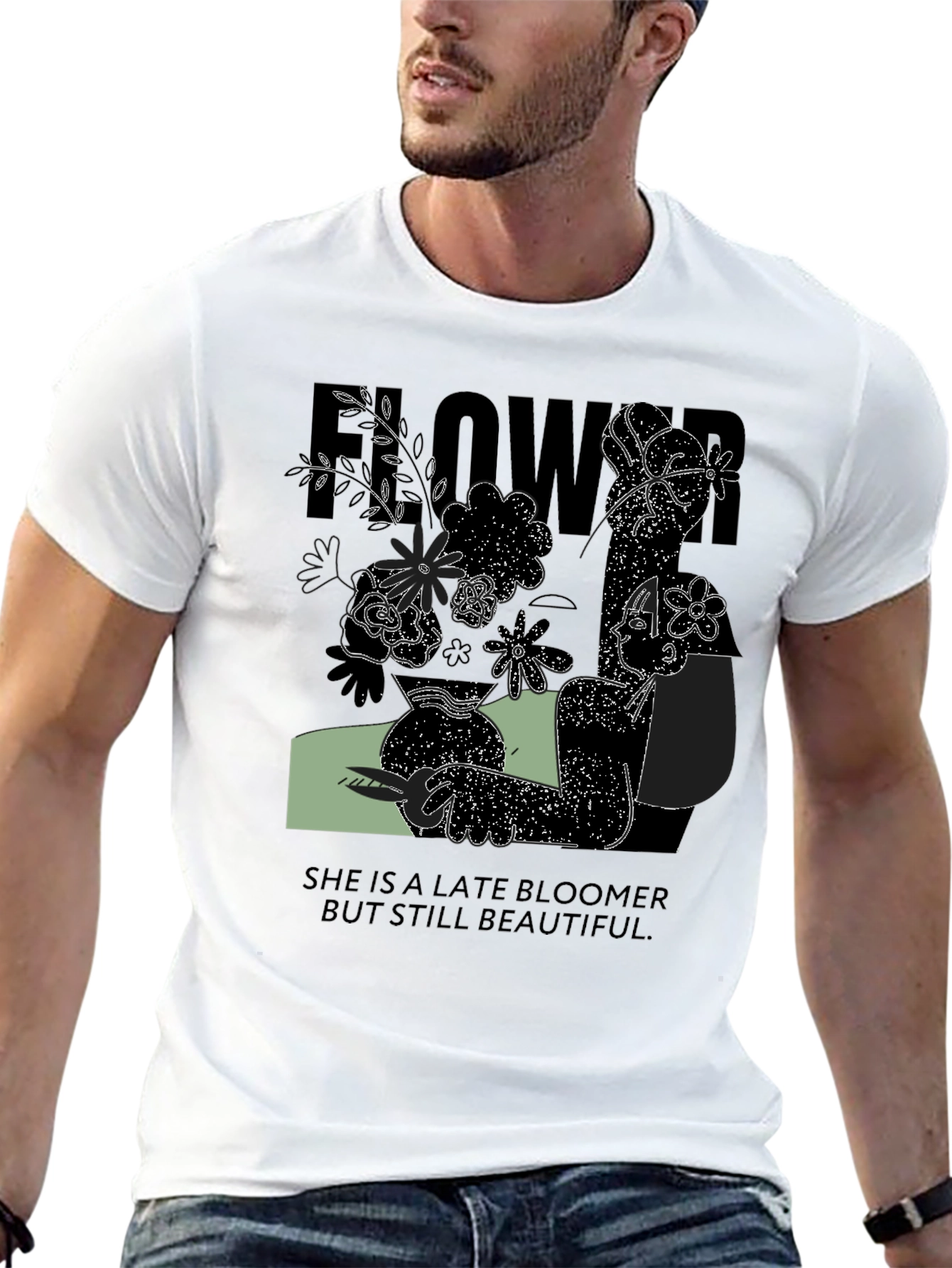Late Bloomer Graphic Tee - Unisex Black Cotton Shirt