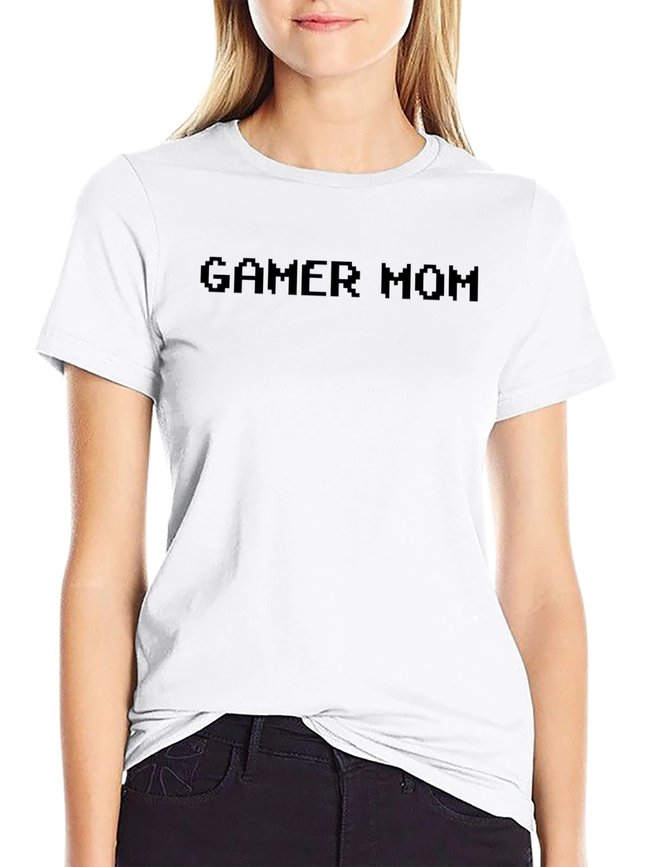 Gamer Mom Graphic Tee - Black Cotton Casual T-Shirt