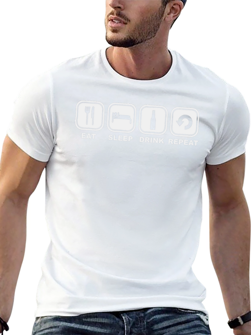 Eat Sleep Drink Repeat Black T-Shirt