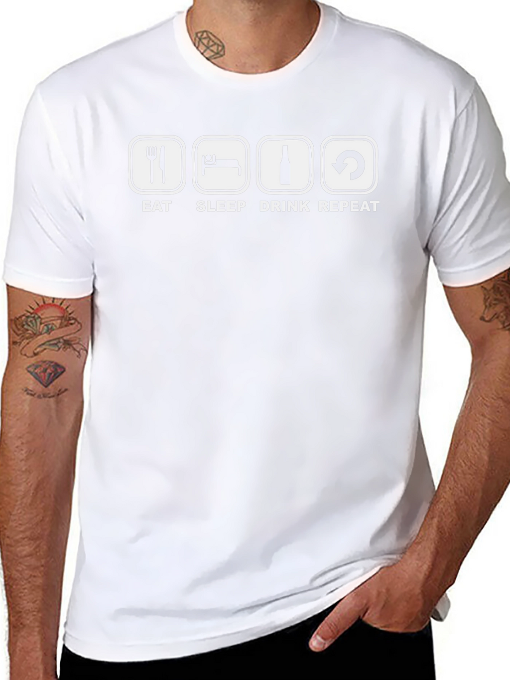 Eat Sleep Drink Repeat Black T-Shirt