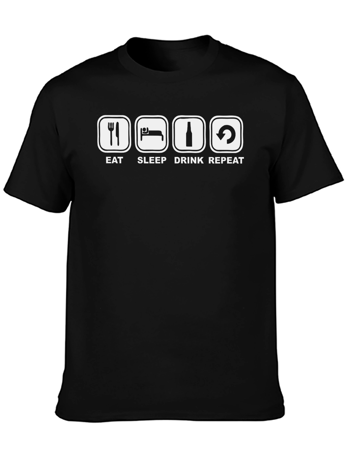 Eat Sleep Drink Repeat Black T-Shirt
