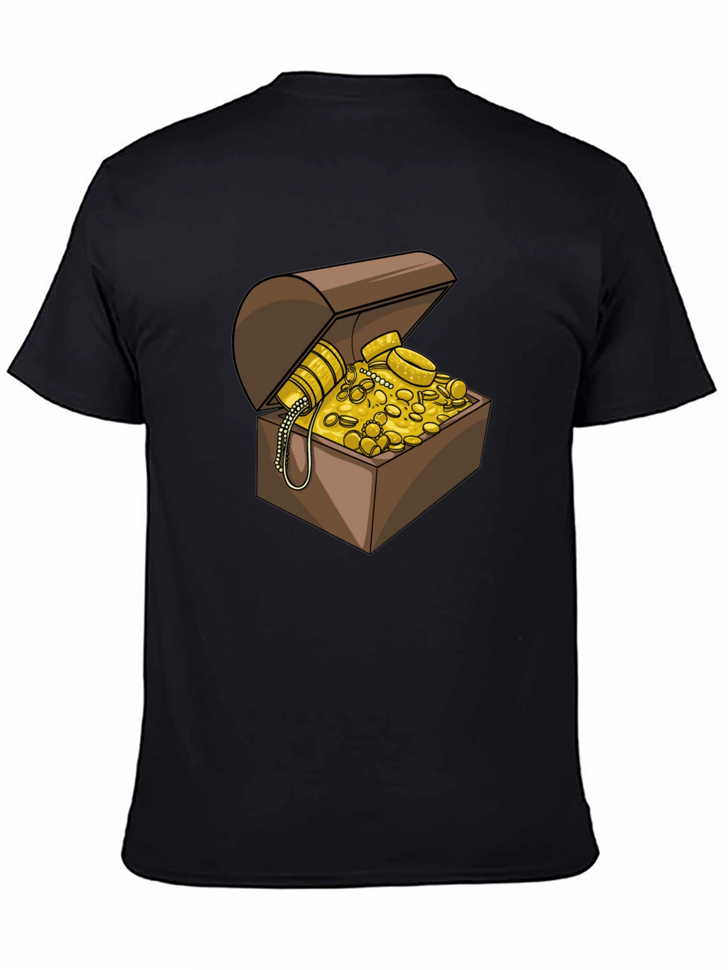 Treasure Chest Graphic Tee - Black Cotton Casual Shirt