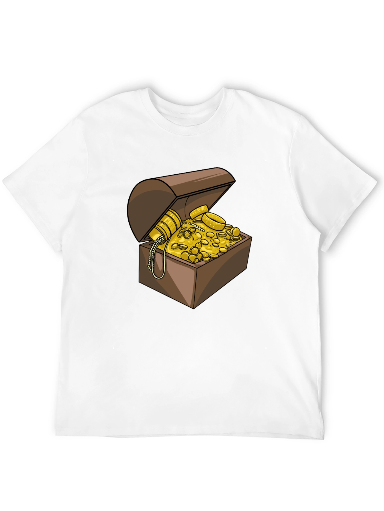 Treasure Chest Graphic Tee - Black Cotton Casual Shirt