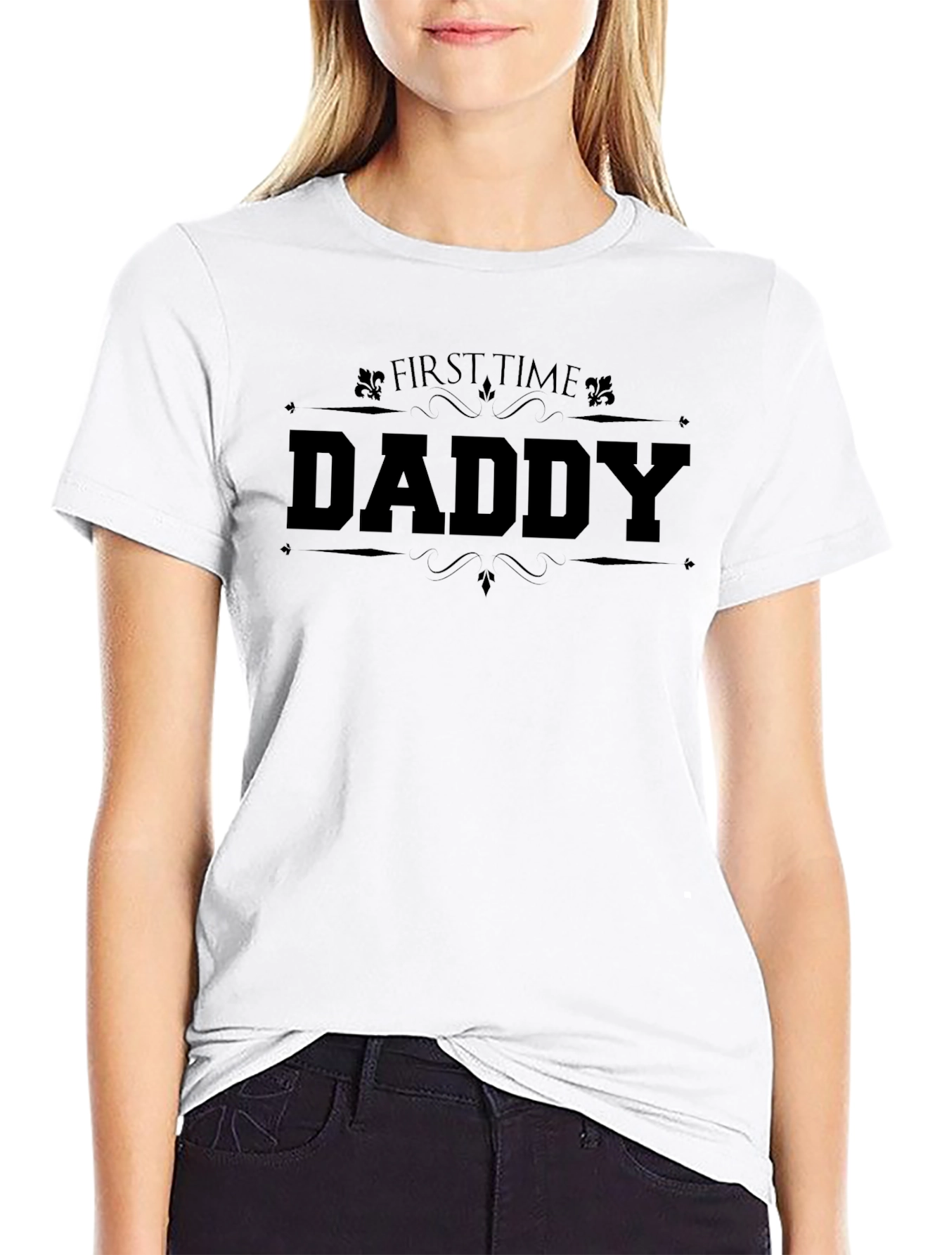 First Time Daddy Black Graphic T-Shirt