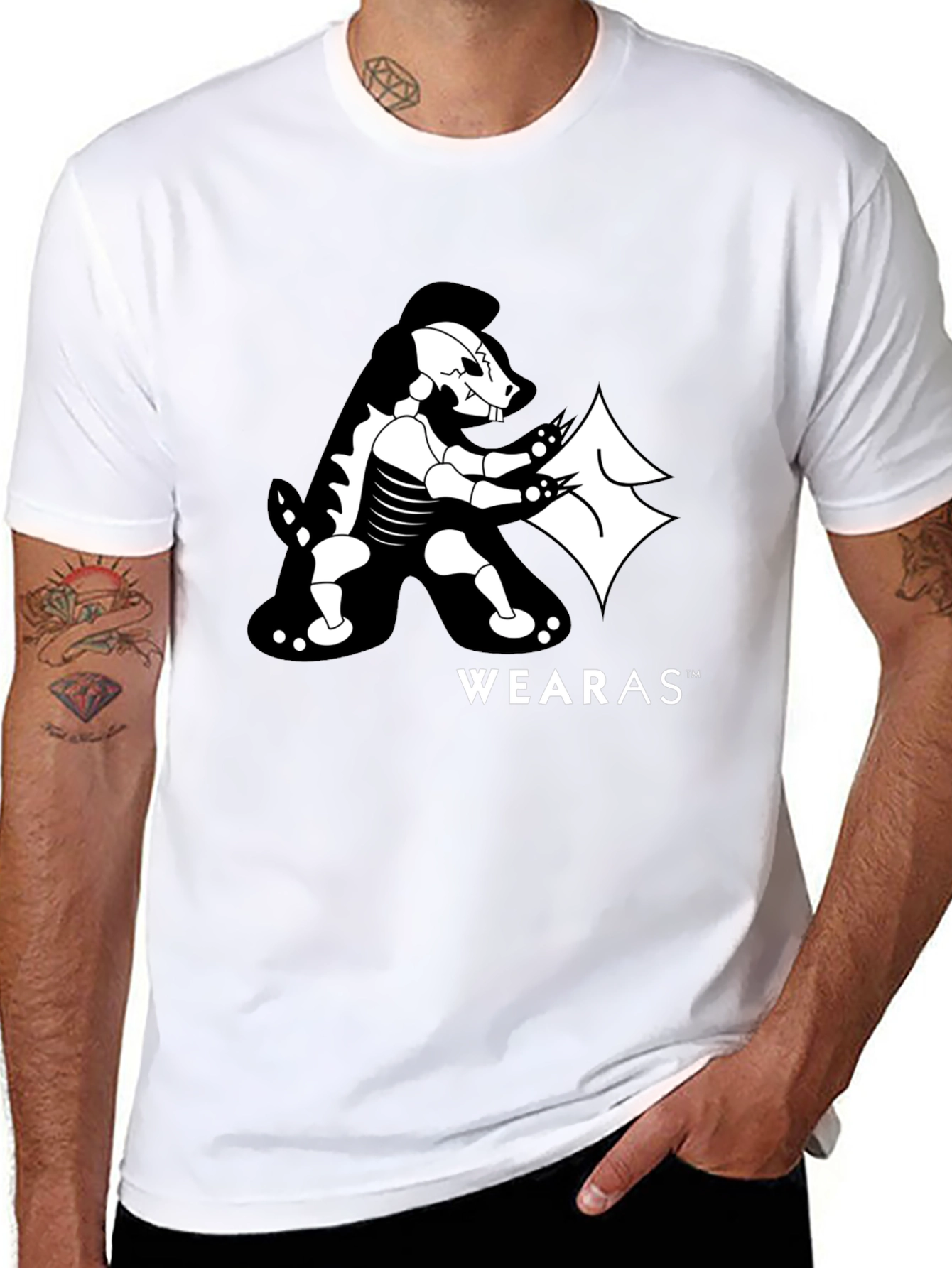 Wearas Skeleton Badger Black T-Shirt