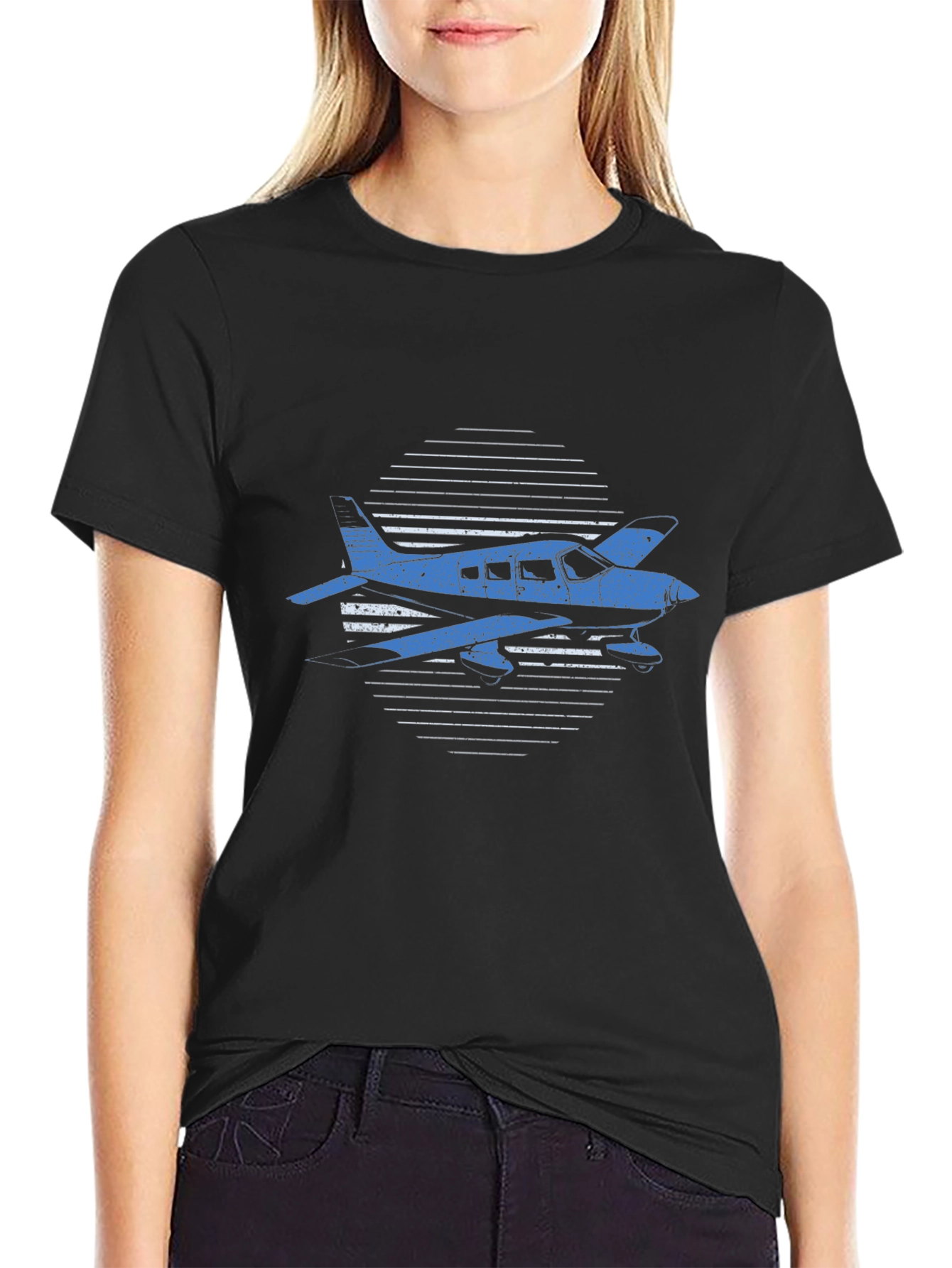 Airplane Graphic Tee - Black Aviation T-Shirt