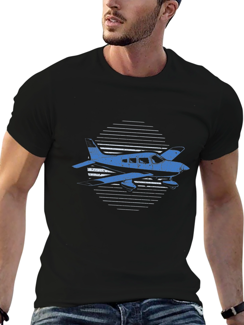 Airplane Graphic Tee - Black Aviation T-Shirt