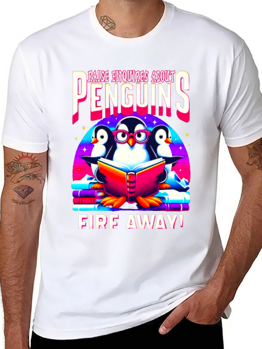 Penguins Reading Book T-Shirt