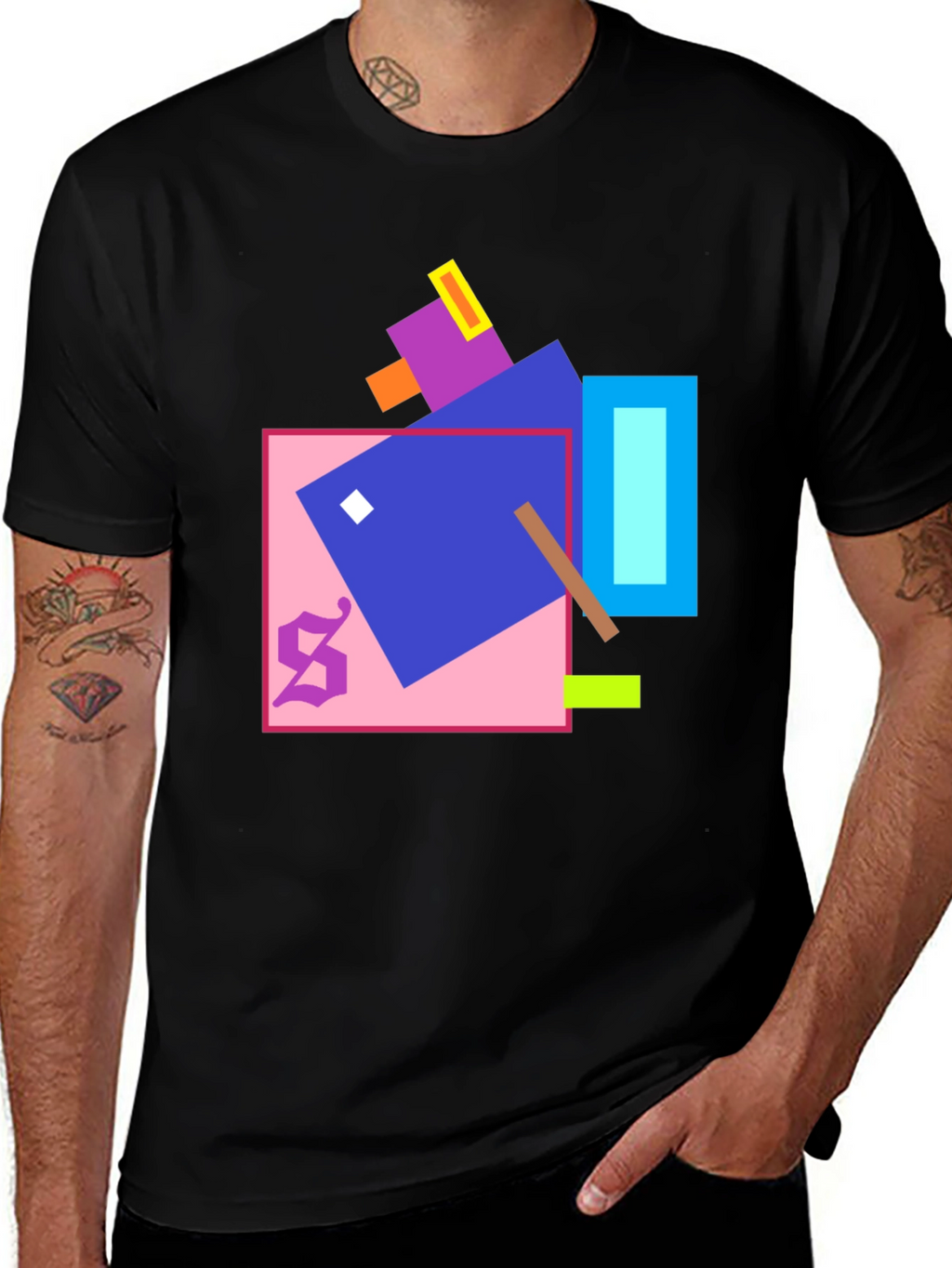 Geometric Art Black T-Shirt