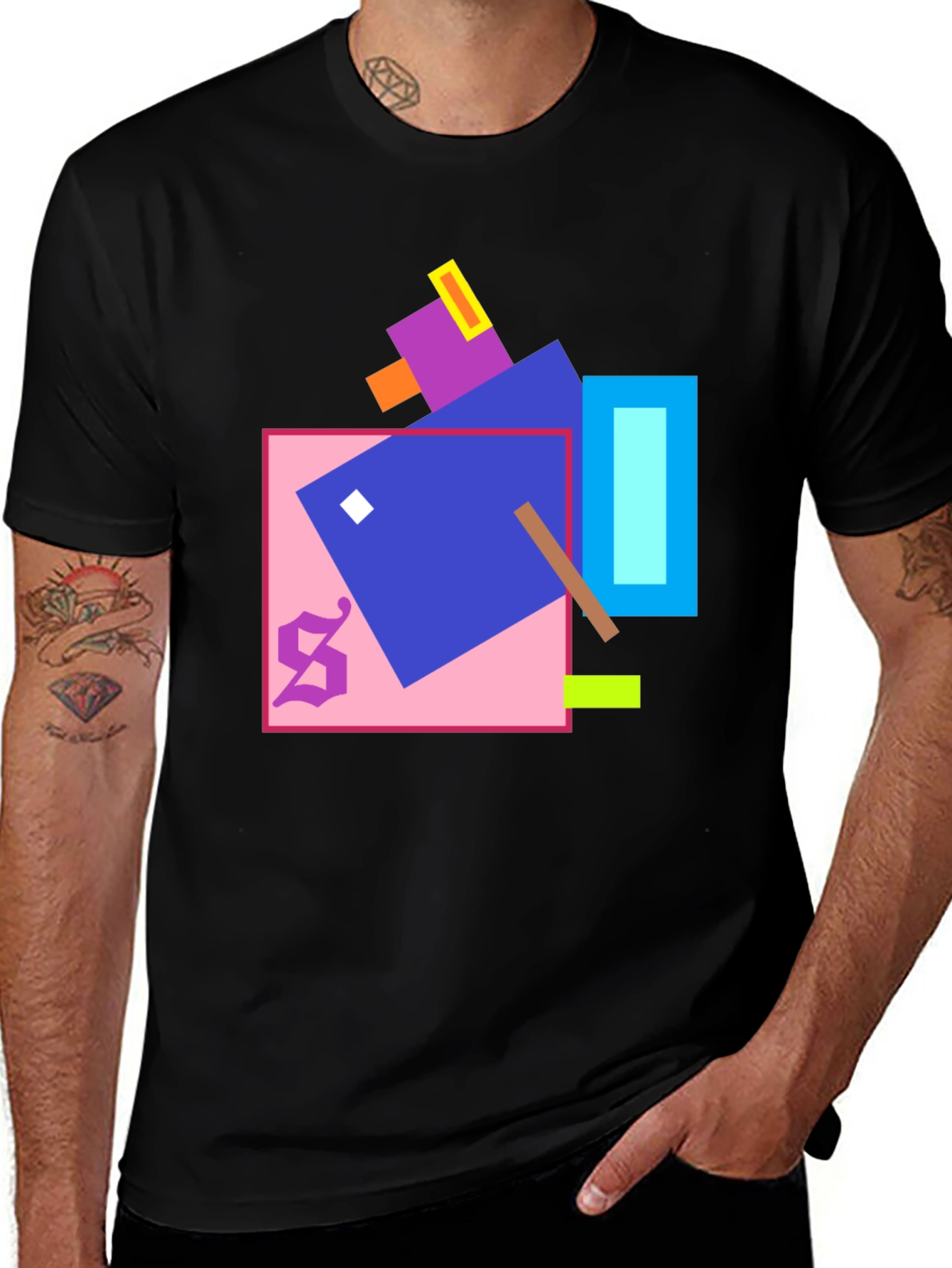 Geometric Art Black T-Shirt