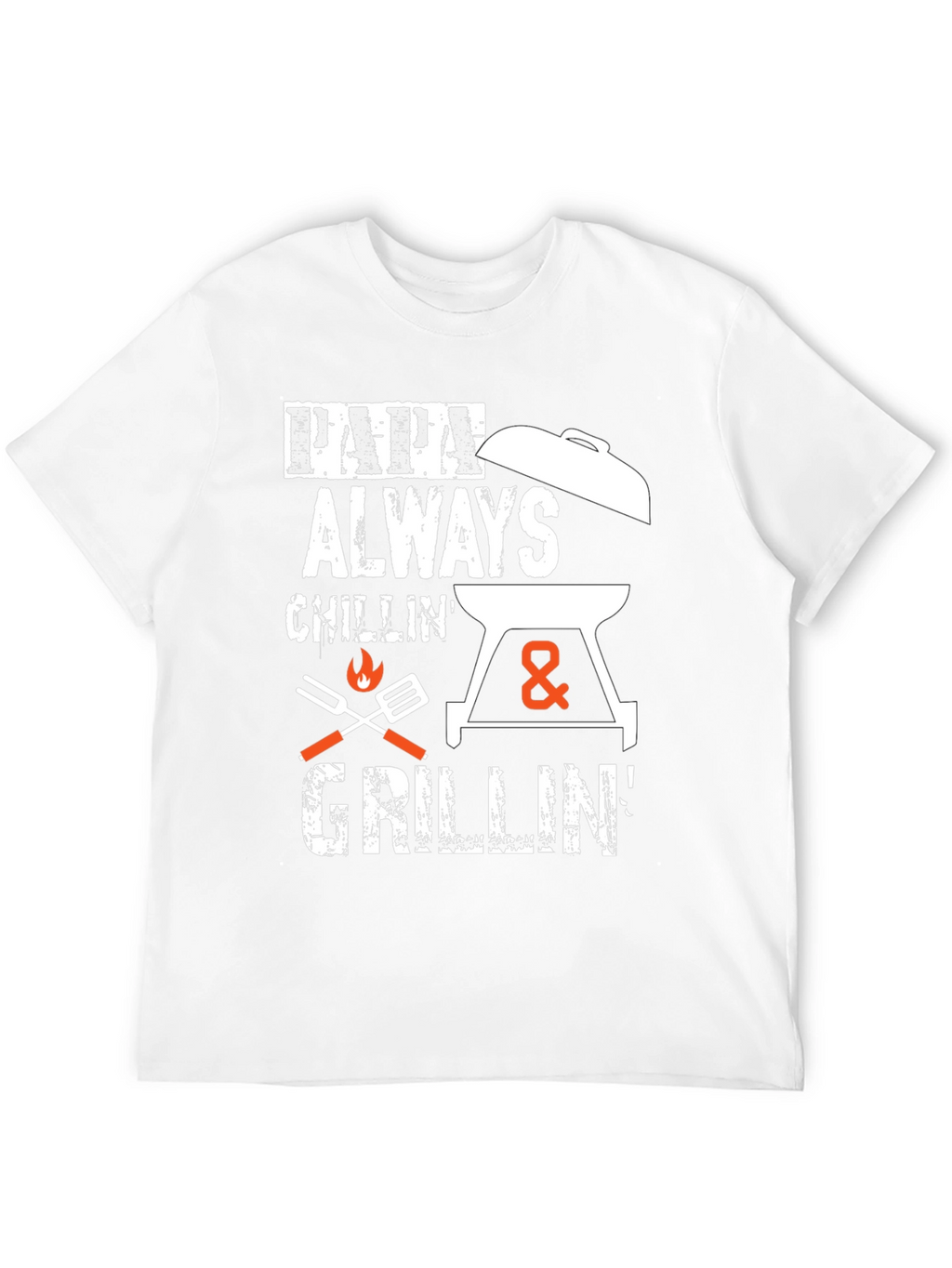 Papa Always Chillin & Grillin Black Graphic T-Shirt