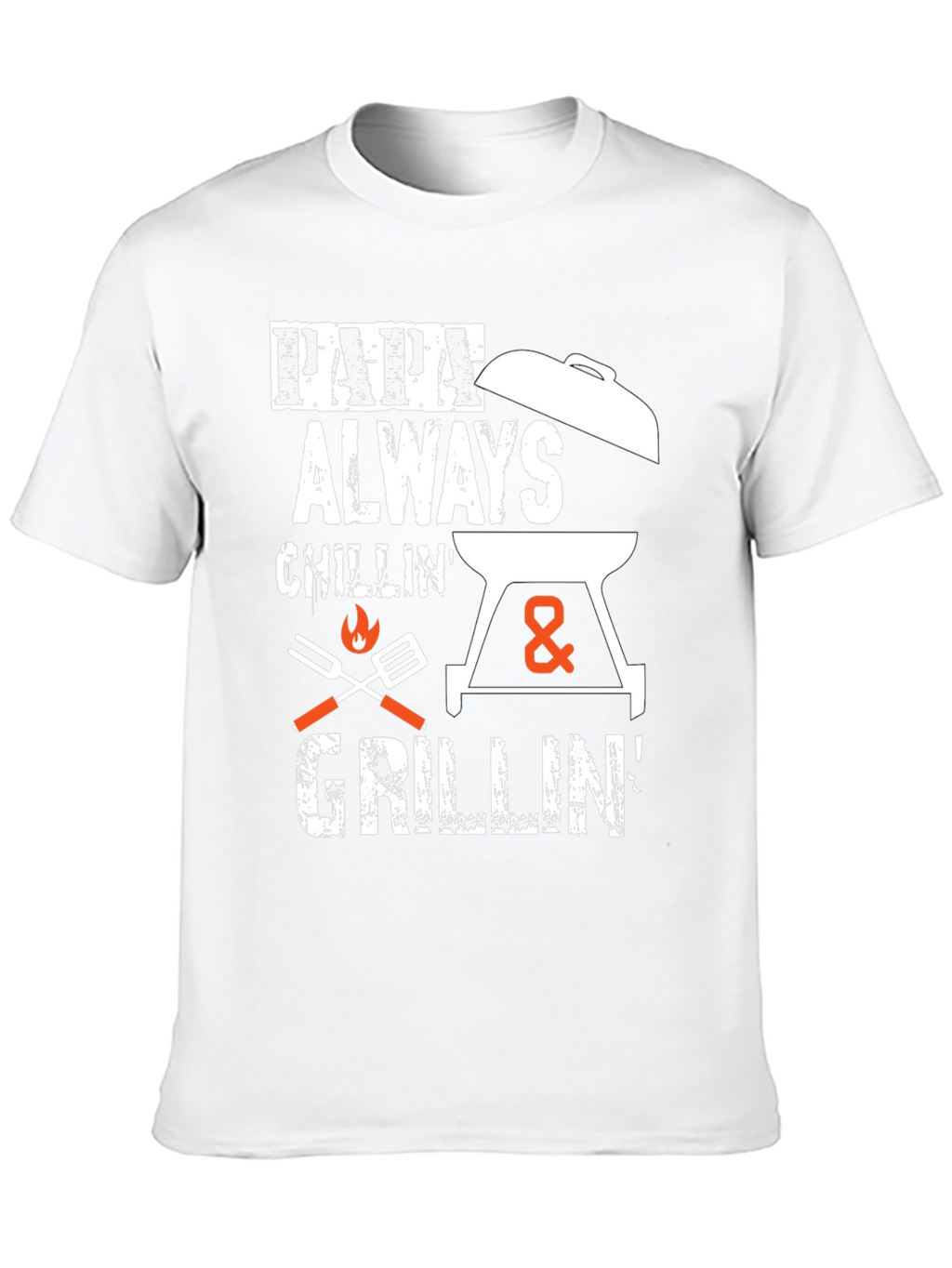 Papa Always Chillin & Grillin Black Graphic T-Shirt