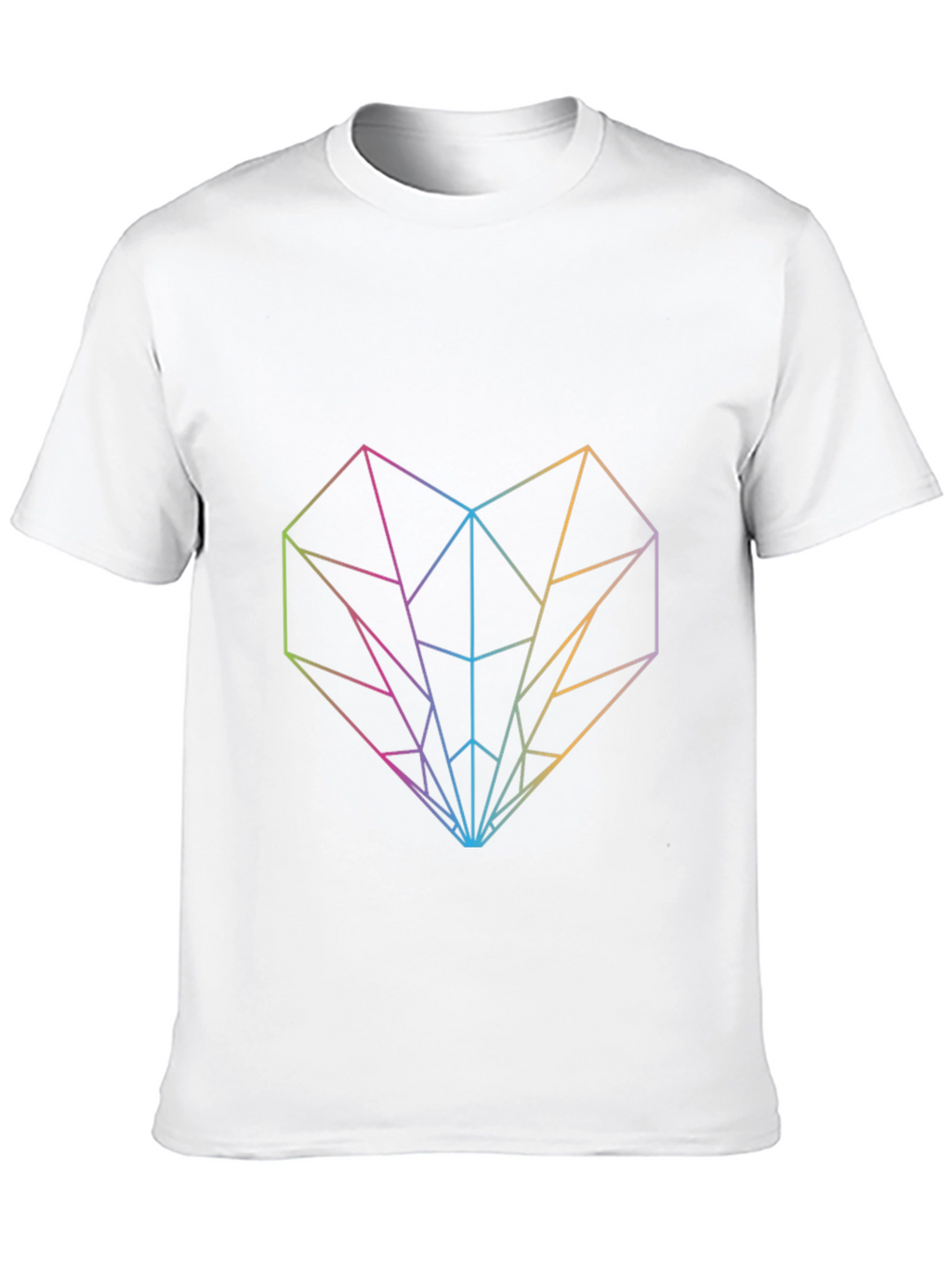 Geometric Heart Graphic Tee - Modern Rainbow Design