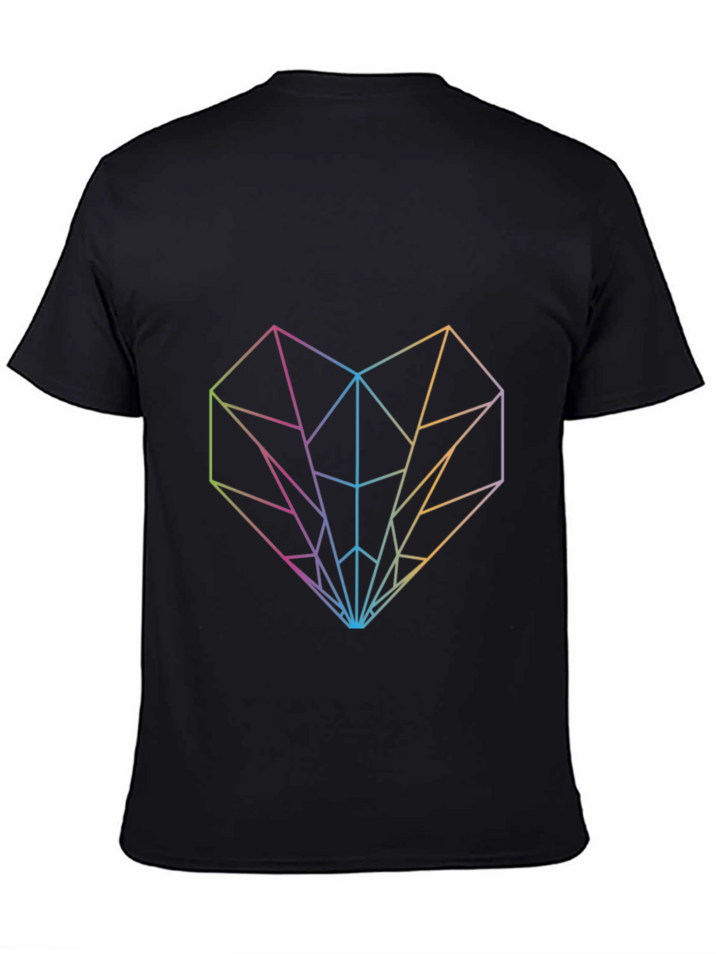 Geometric Heart Graphic Tee - Modern Rainbow Design