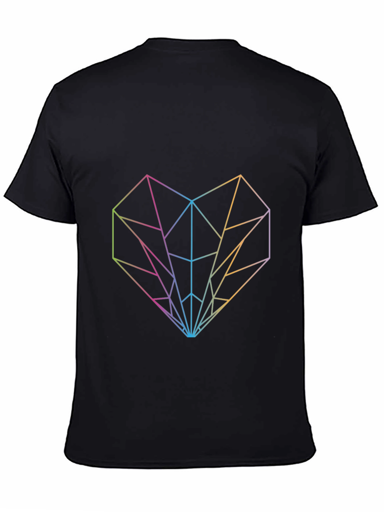 Geometric Heart Graphic Tee - Modern Rainbow Design