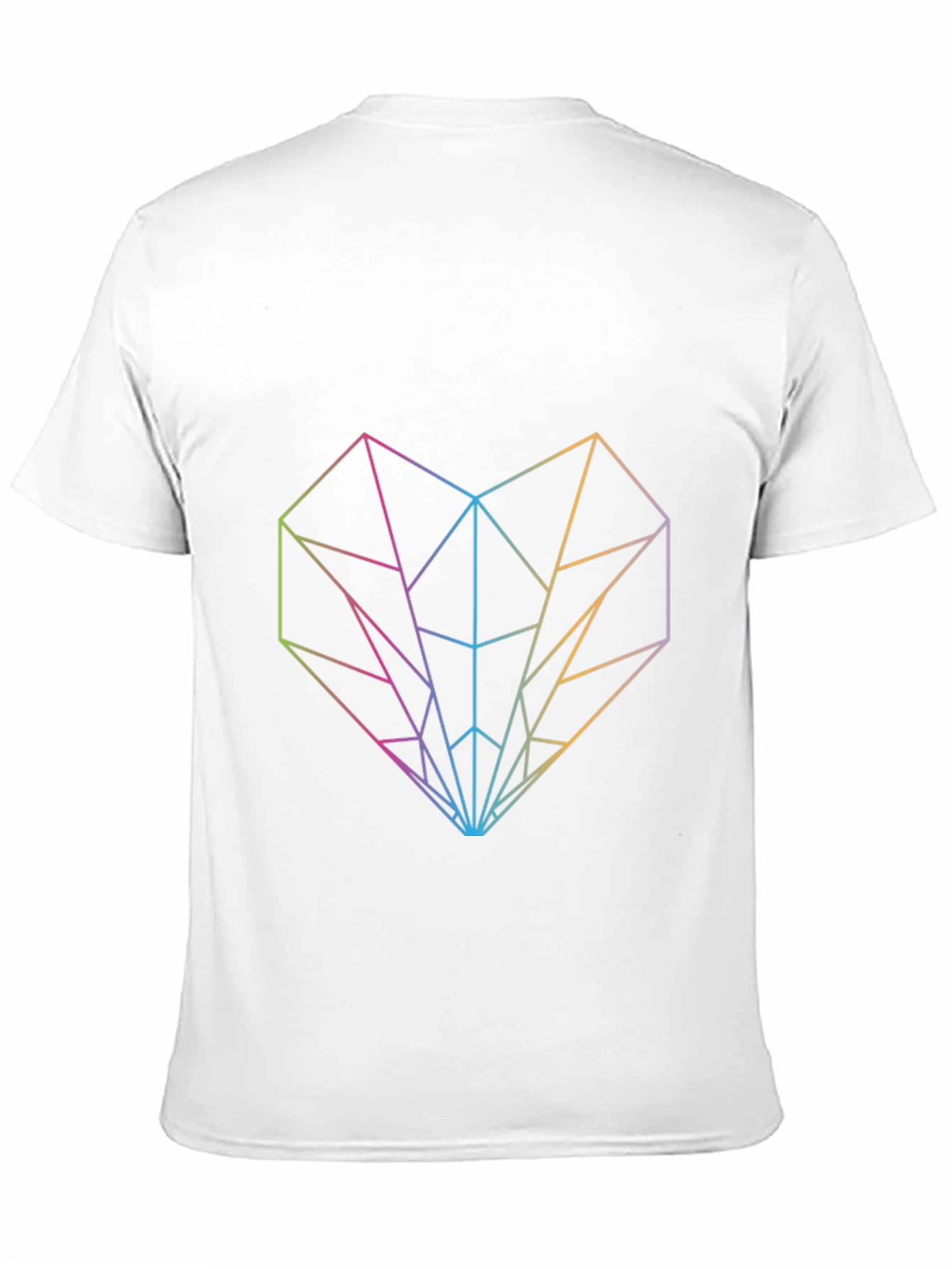 Geometric Heart Graphic Tee - Modern Rainbow Design