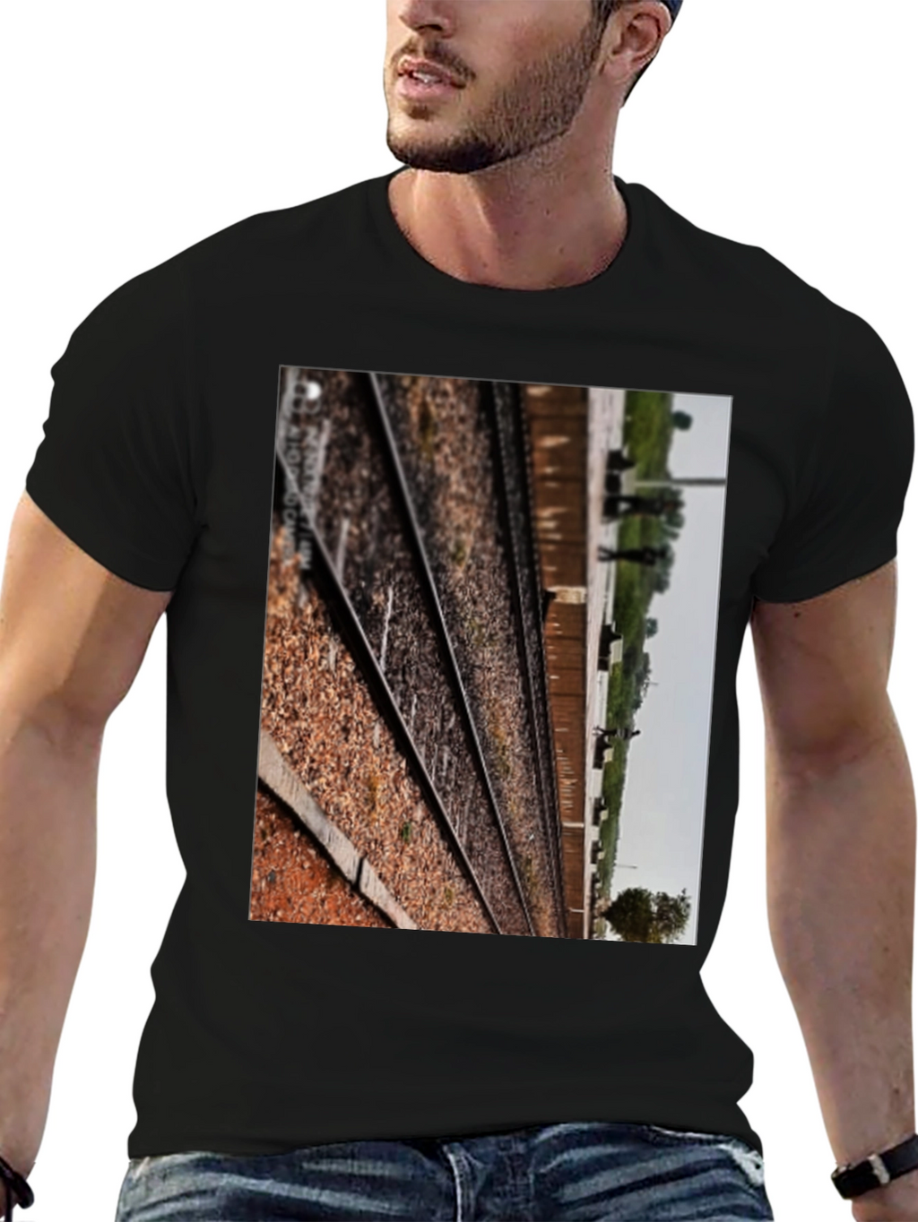 Railway Tracks Graphic Tee - Train Lover Shirt