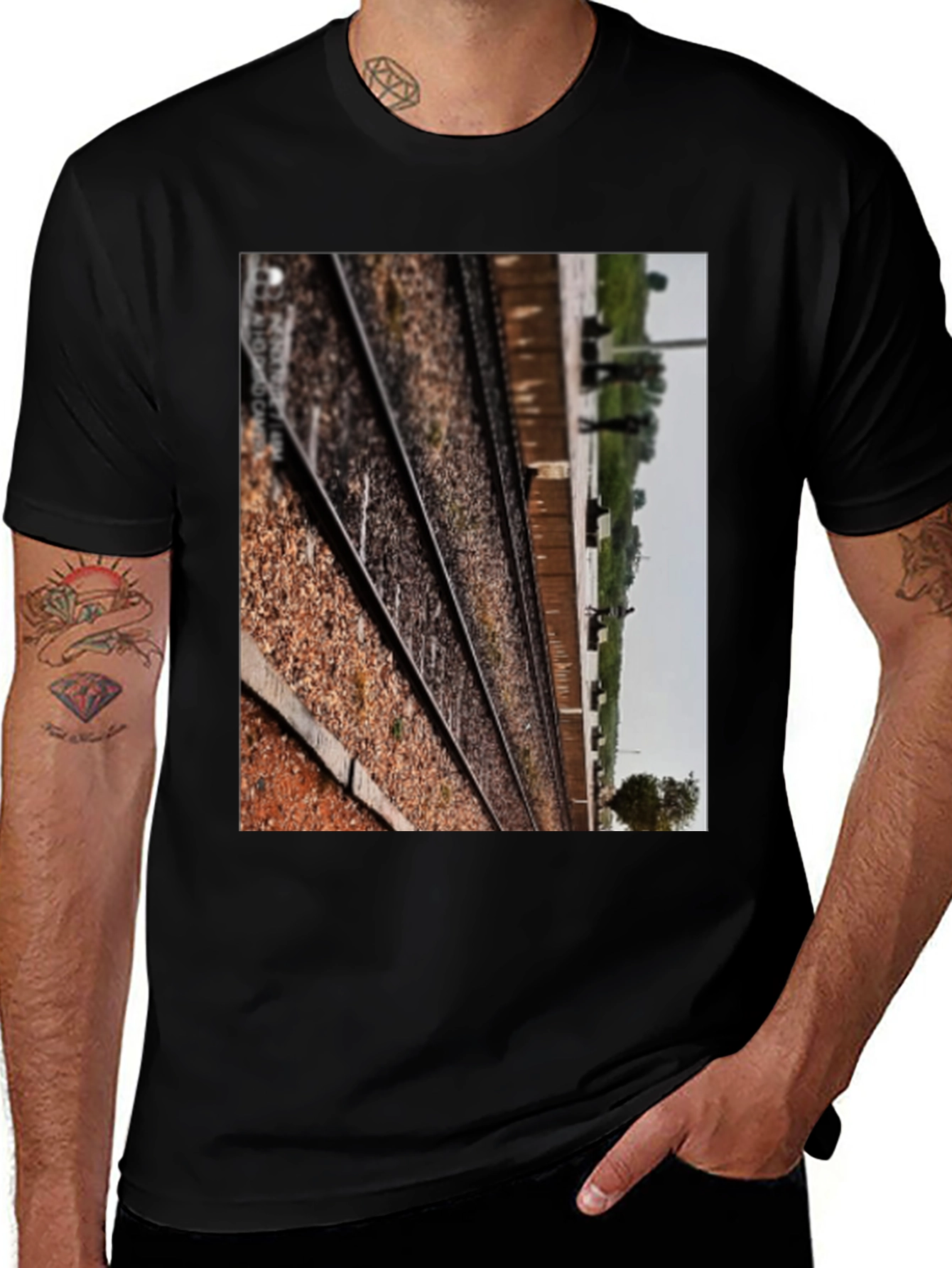 Railway Tracks Graphic Tee - Train Lover Shirt