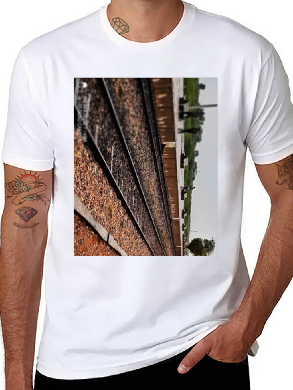 Railway Tracks Graphic Tee - Train Lover Shirt