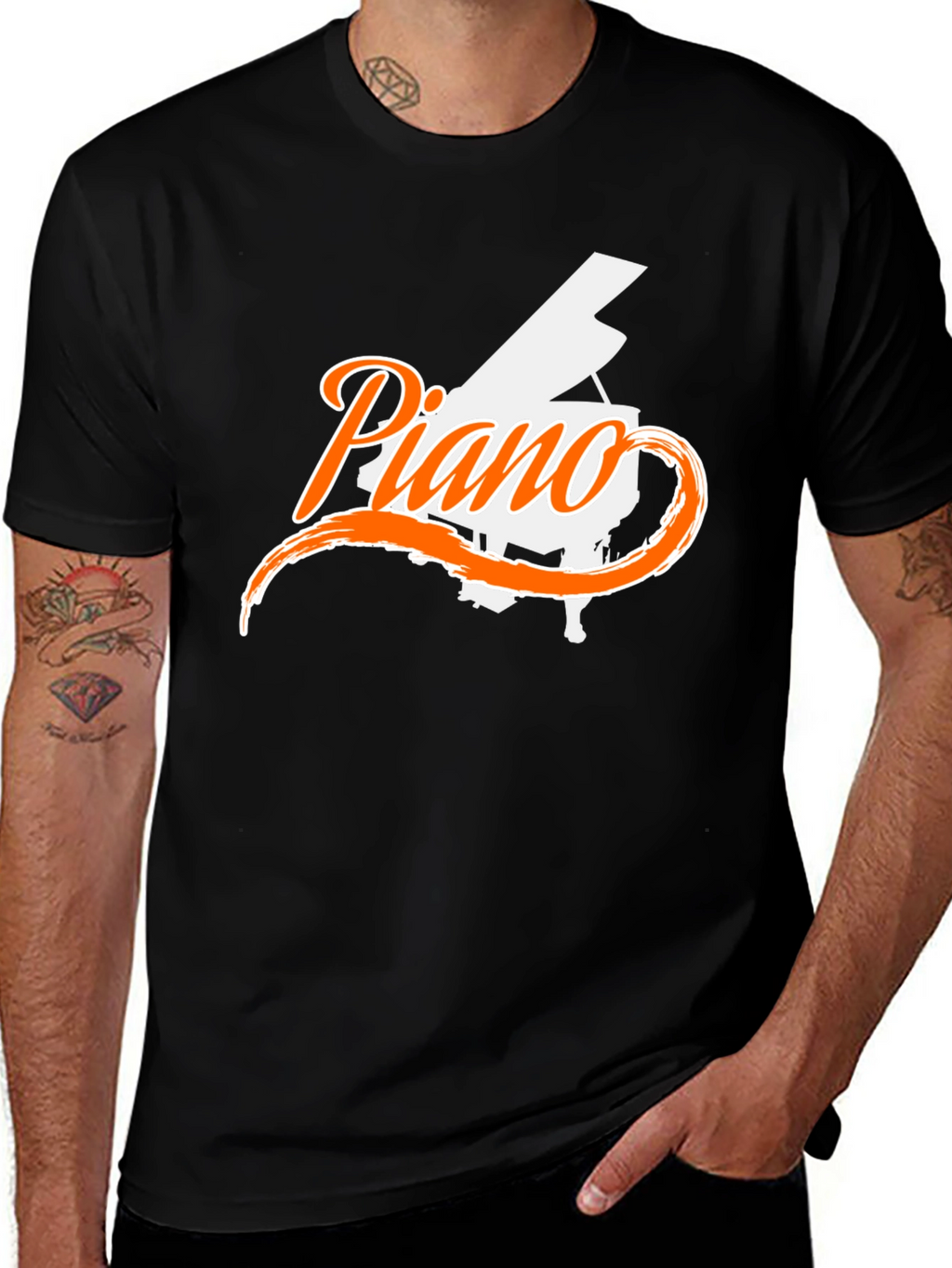 Piano Graphic Black T-Shirt