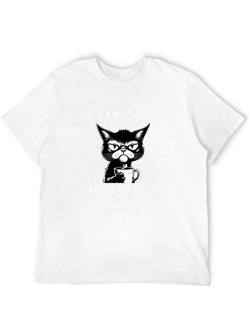 Quiet Mornings Cat Graphic Tee - Black