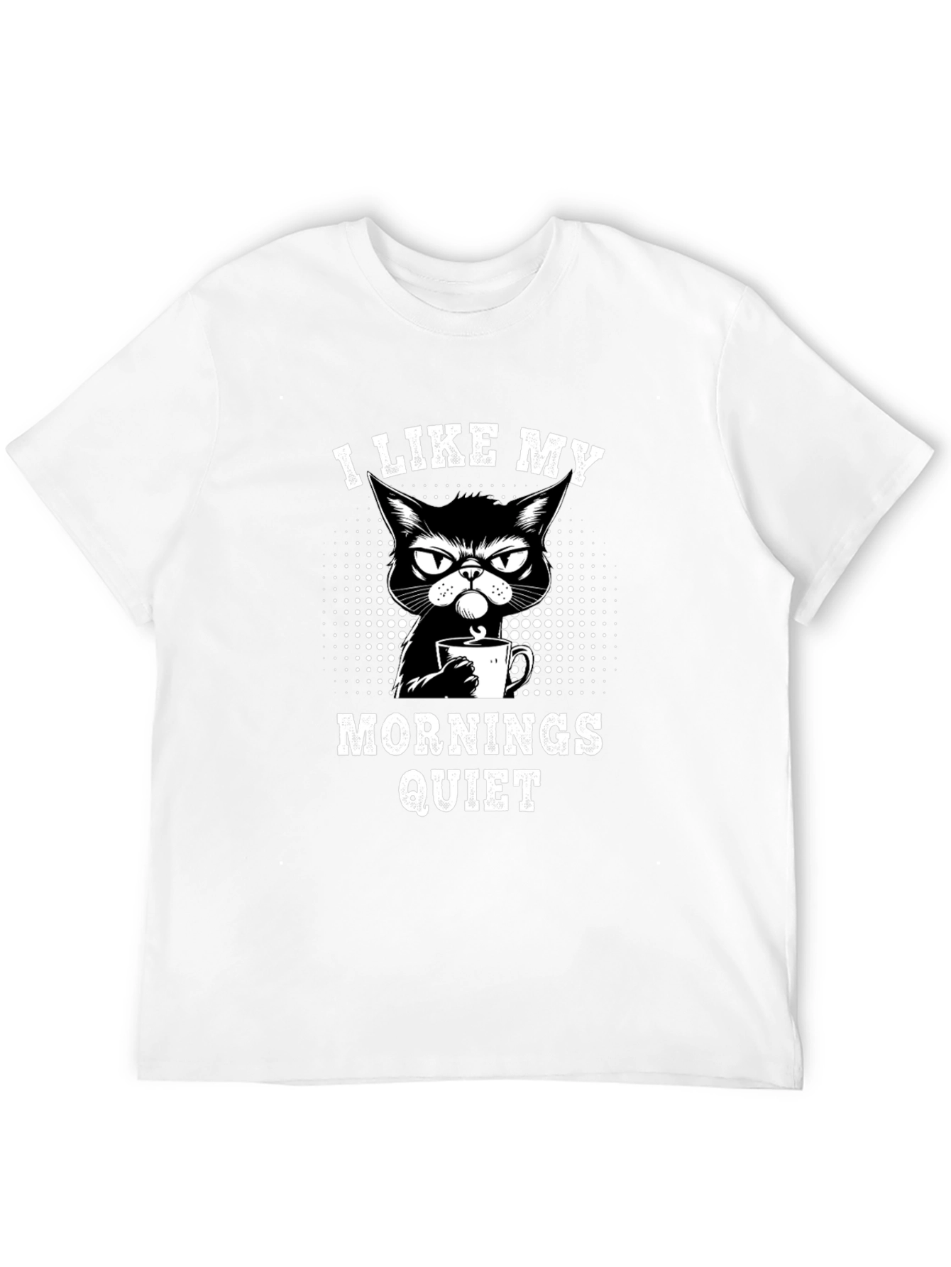 Quiet Mornings Cat Graphic Tee - Black