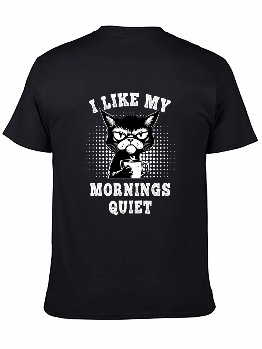 Quiet Mornings Cat Graphic Tee - Black
