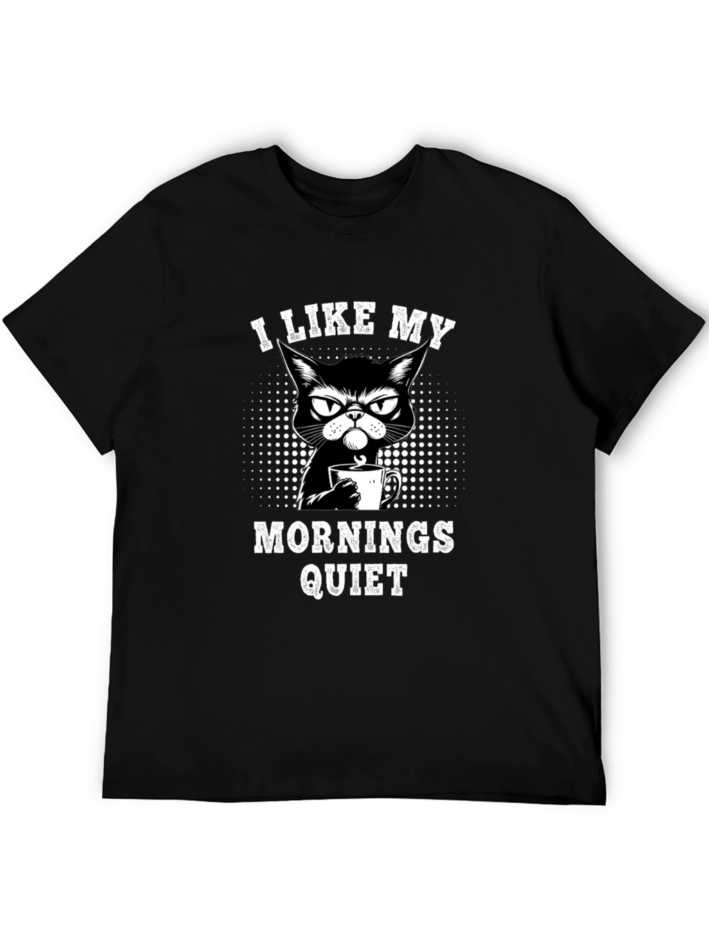 Quiet Mornings Cat Graphic Tee - Black