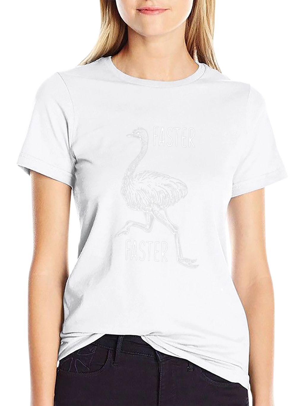 Faster Ostrich Graphic Tee - Black Casual Shirt