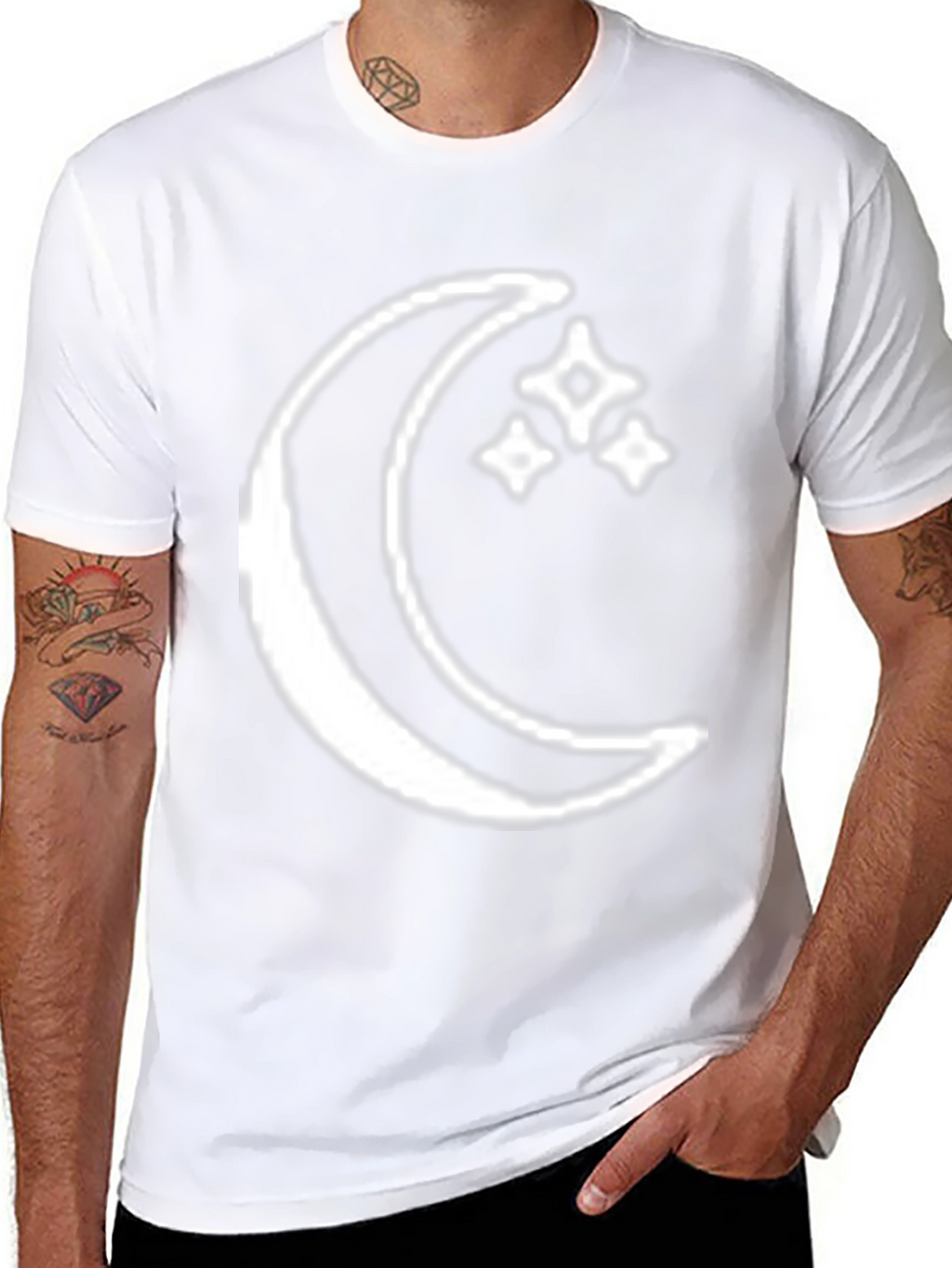 Moon & Stars Graphic Tee - Celestial Black T-Shirt