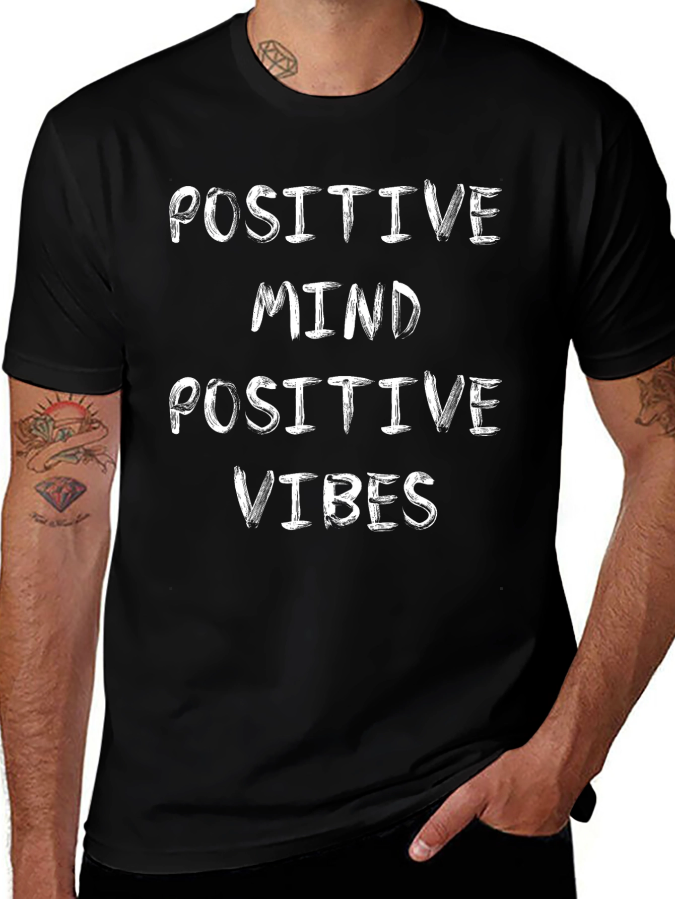Positive Mind Positive Vibes Black T-Shirt