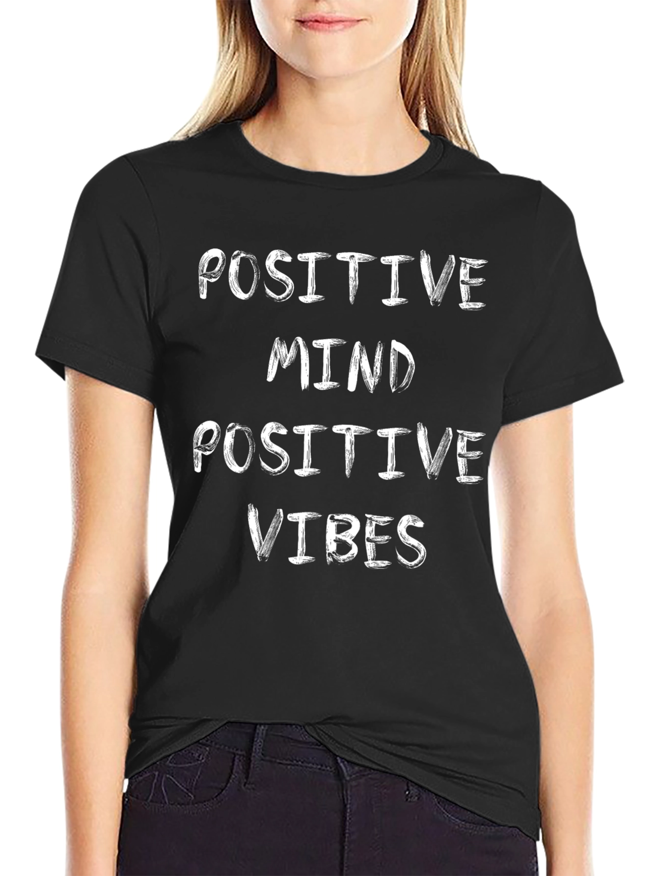 Positive Mind Positive Vibes Black T-Shirt