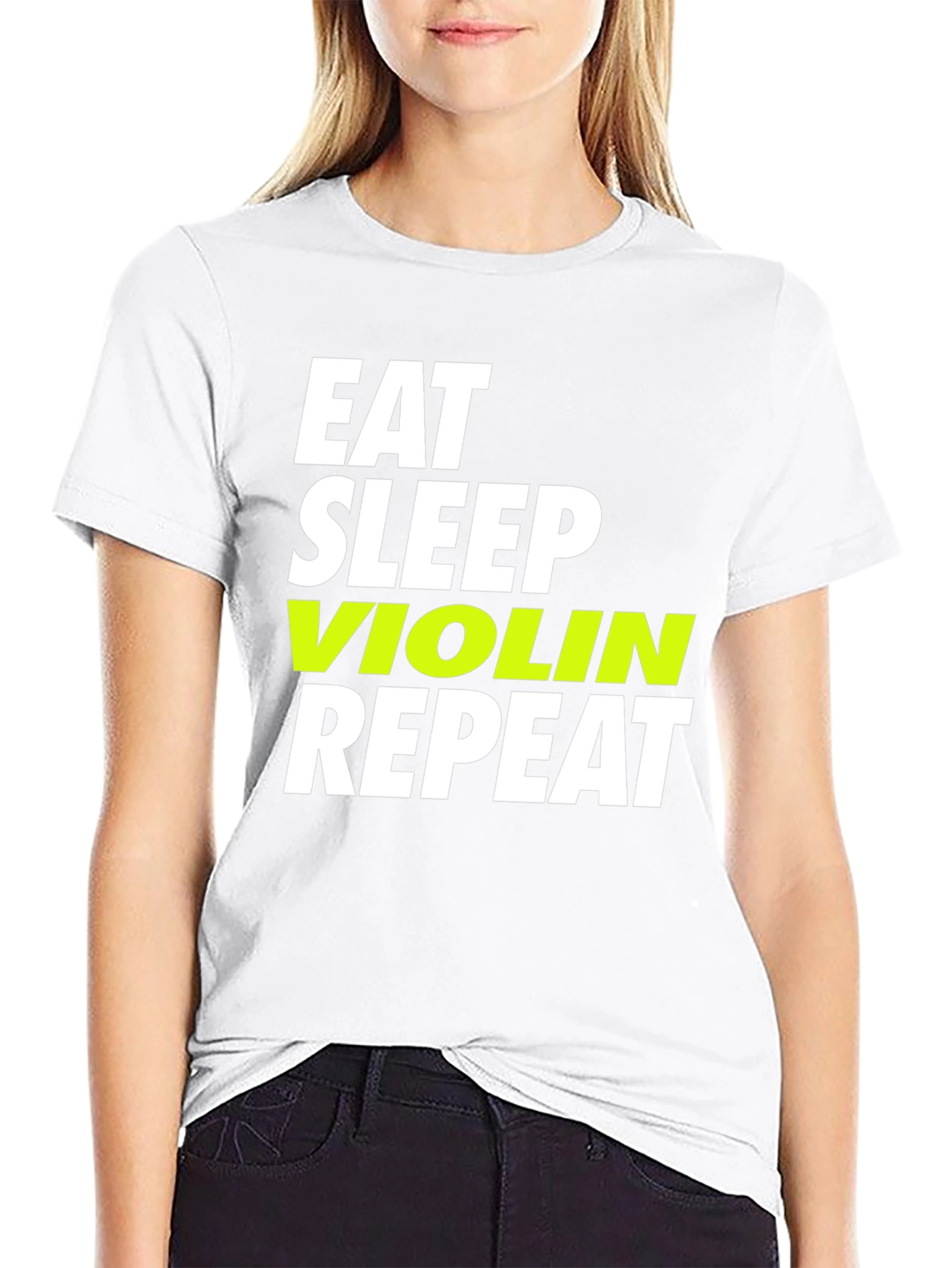 Eat Sleep Violin Repeat Black T-Shirt