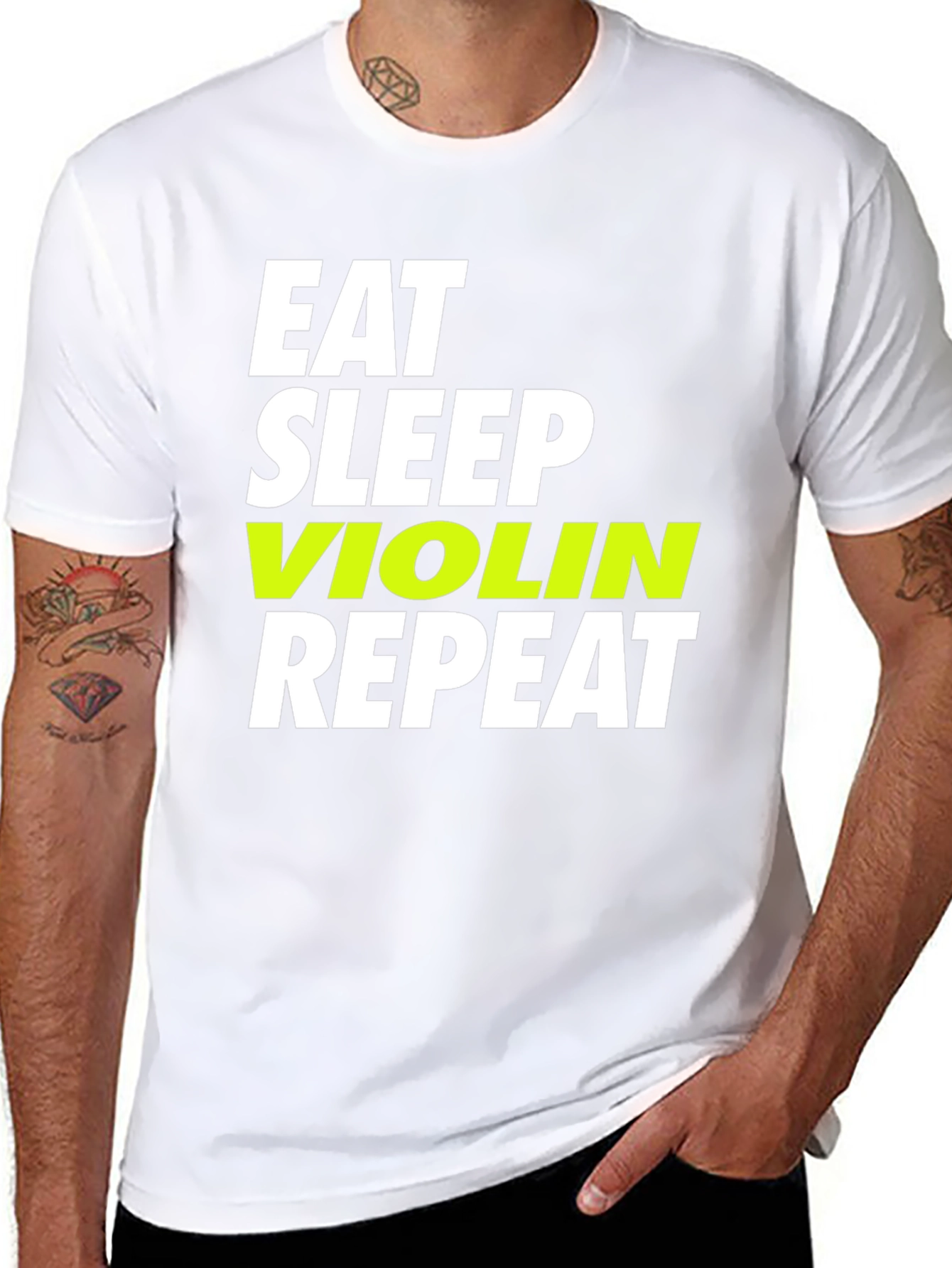Eat Sleep Violin Repeat Black T-Shirt