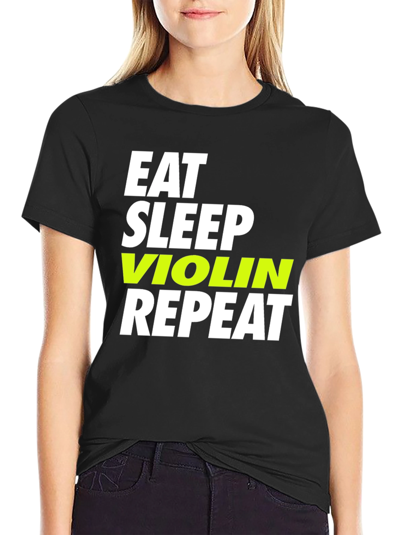 Eat Sleep Violin Repeat Black T-Shirt