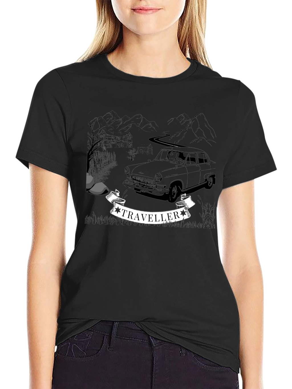 Traveller Graphic Tee - Retro Car Adventure Shirt