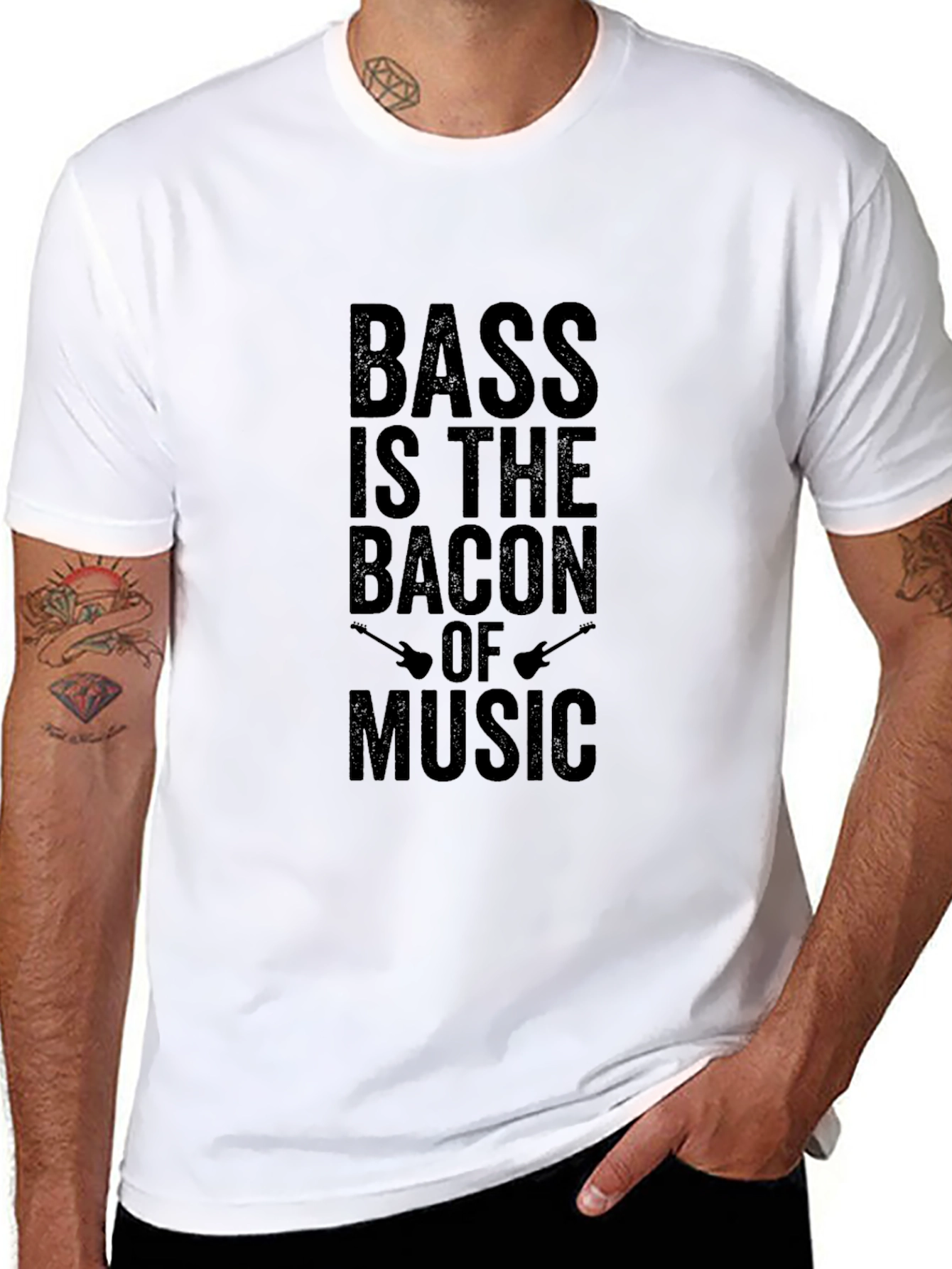 Bass is the Bacon of Music Black T-Shirt