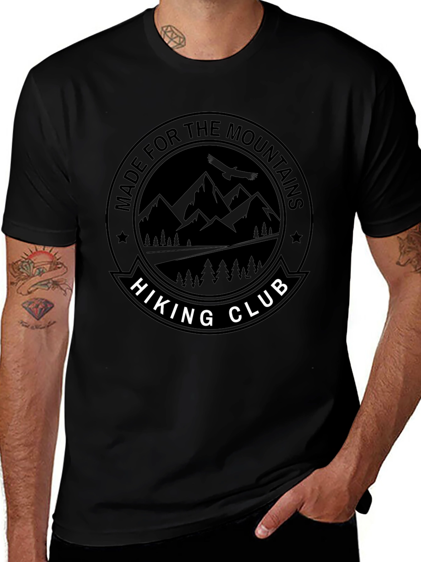 Hiking Club Graphic Tee - Black