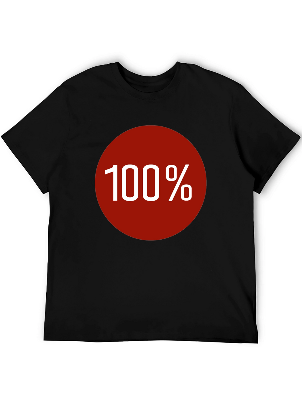100% Graphic Tee - Bold Red Circle Design